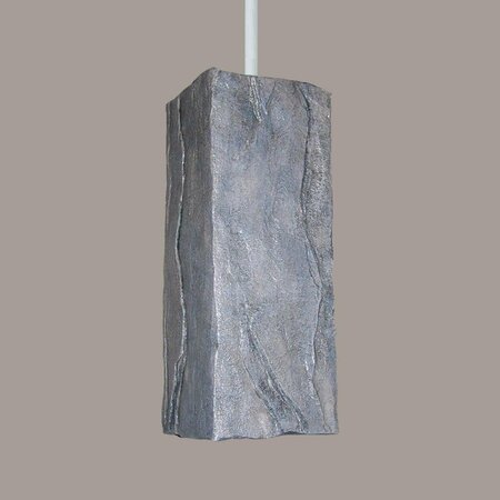 A19 LIGHTING Stone Pendant Grey - White Cord & Canopy PN18011-GR-WCC-1LEDE26